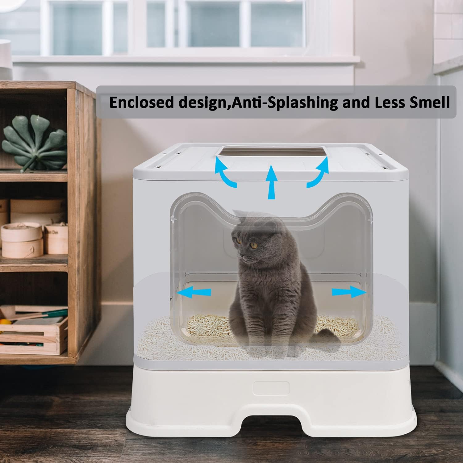 Foldable Cat Litter Box with Lid