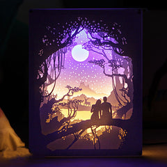 Papercut Light Box (Moon Lover)  Acrylic Frame