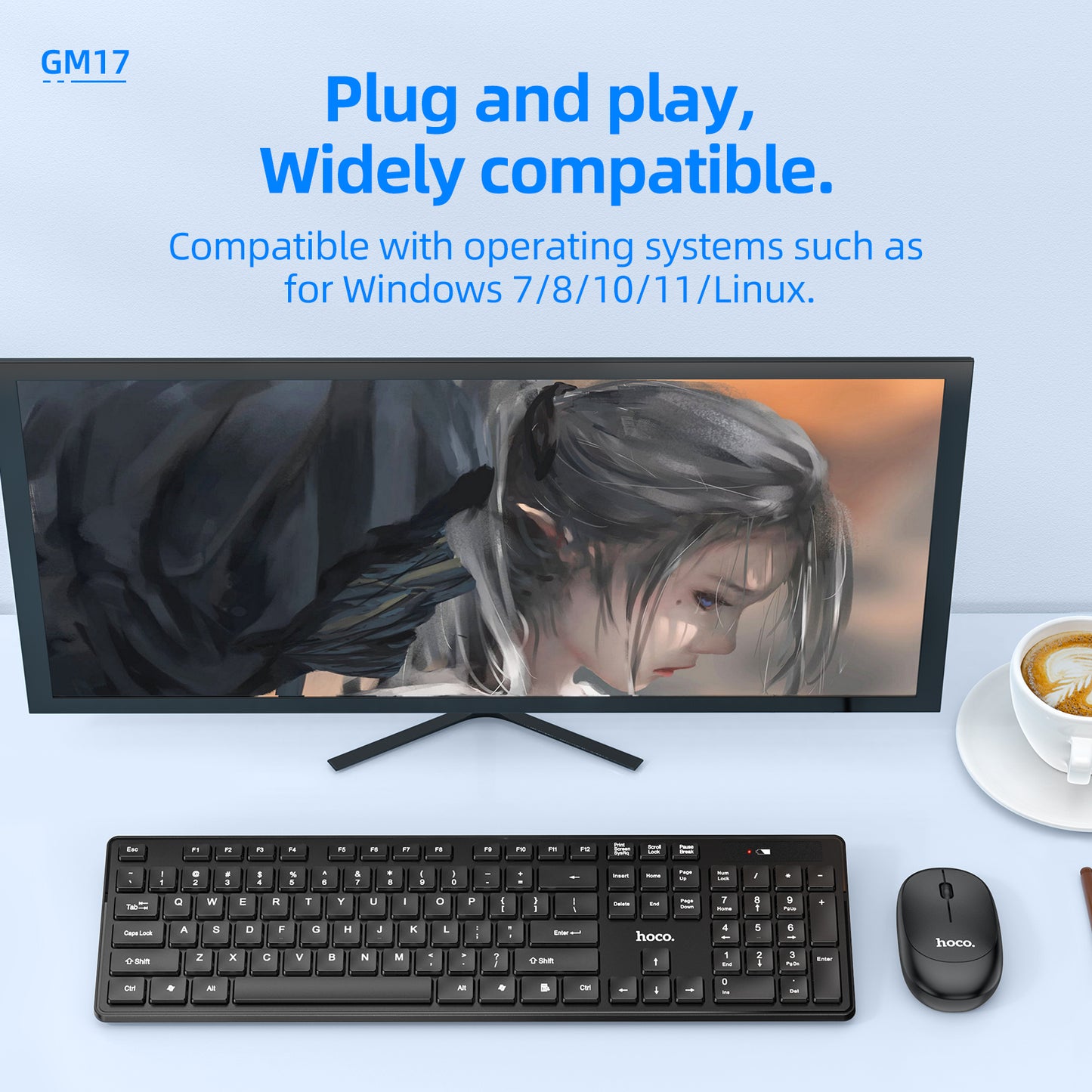 Hoco Wireless Business Keyboard and Mouse Combo GM17