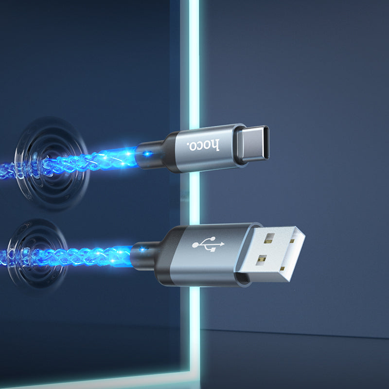 Hoco. U112 LED Shine USB to Type-C Charging Cable