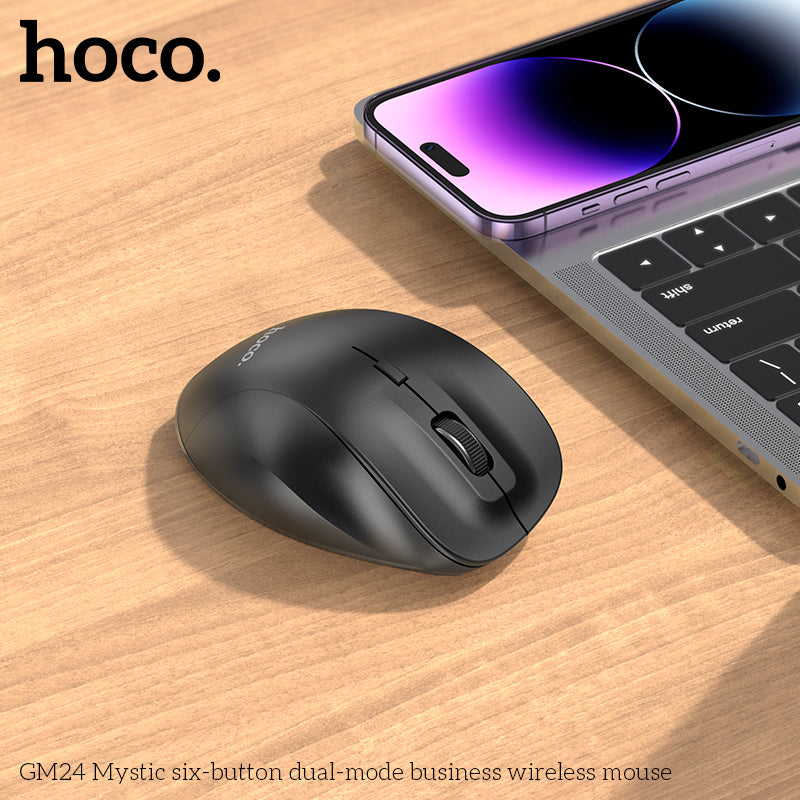 Hoco GM24 Six-Button Dual-Mode Wireless Mouse - Black