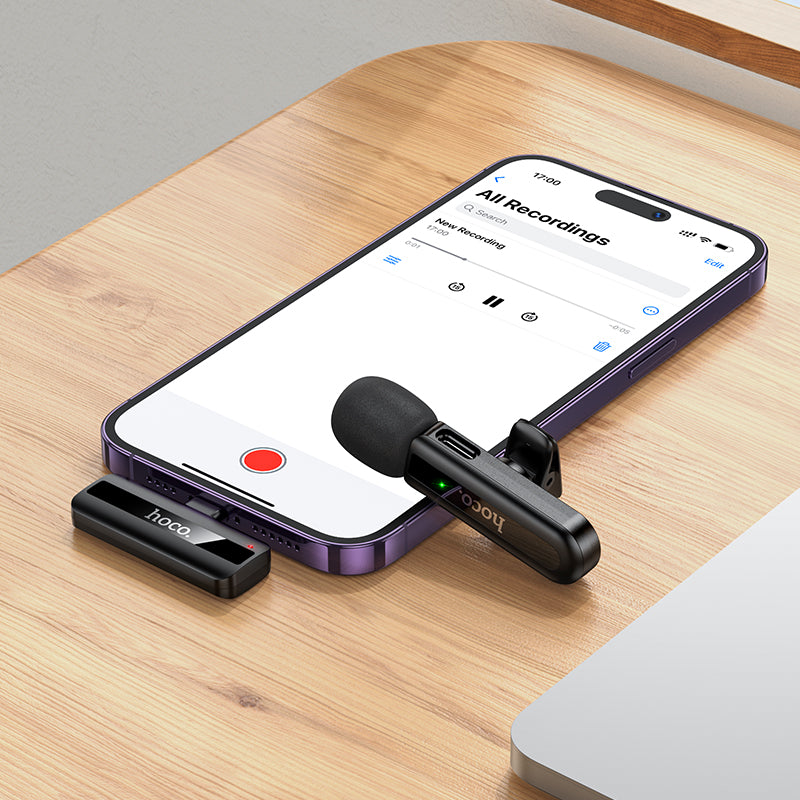 Hoco L20 Lightning Wireless Lavalier Microphone for iPhone