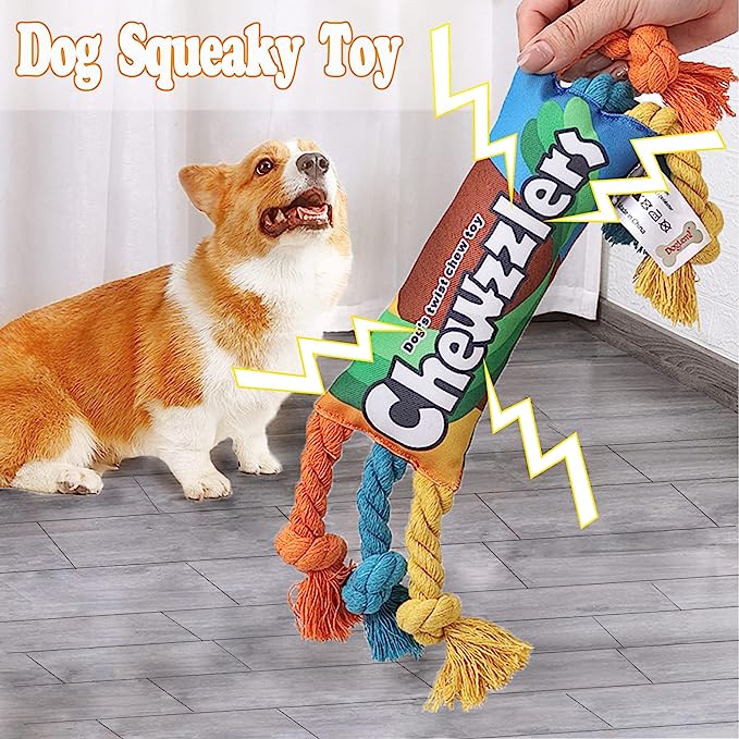 Chewzzlers Squeaky Rope Dog Chew Toy