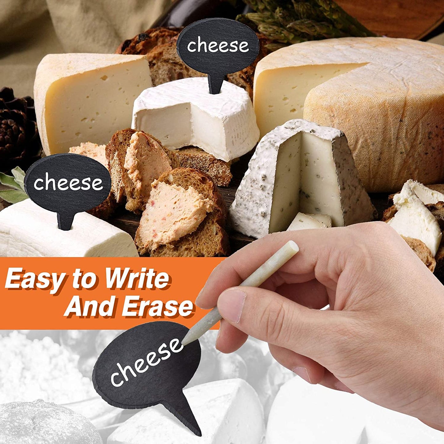 Slate Stone Cheese Markers