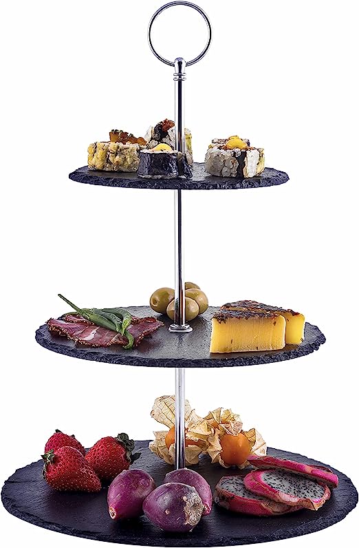 Three Tier Slate Cake Stand Serving Set