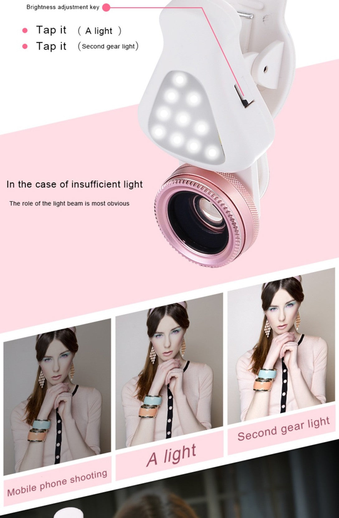 Universal Cell Phone Camera Selfie Light Lens Kit