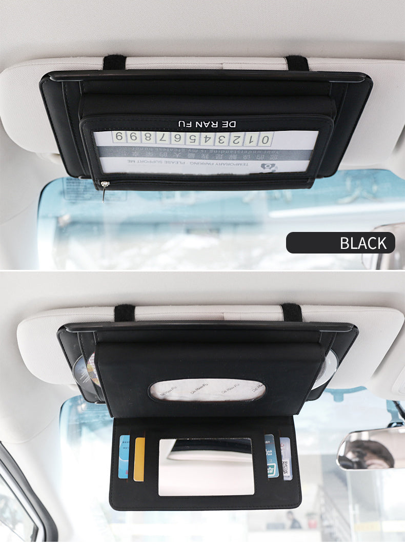 Car multi function tissue box Black