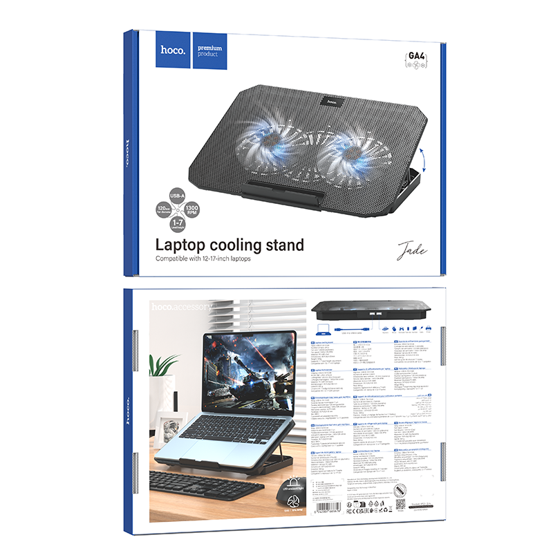 Hoco 12-17 inch Laptop High-Speed Cooling Adjustable Stand GA4