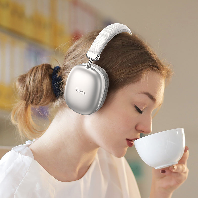 Hoco W35 Wireless Headphones - 40 Hour Battery - silver