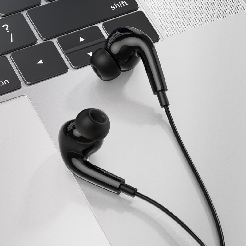 hoco. Crystal 3.5mm Earphones with Microphone M101 Pro Black