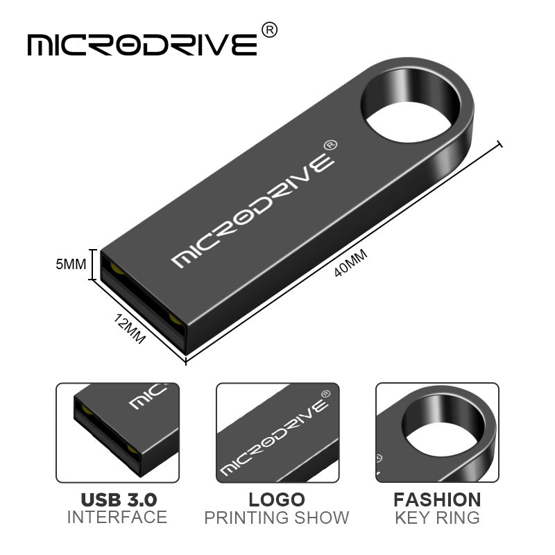 Microdrive Pen Drive Flat USB 3.0 Stick 128GB Silver