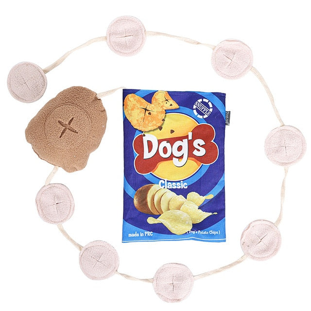 Potato Chip Dog Toys - Green/Blue