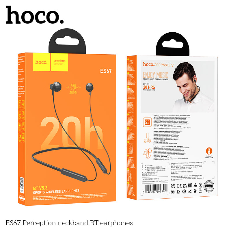 hoco. ES67 YUE SEE Neck-Mount Bluetooth Headset Black