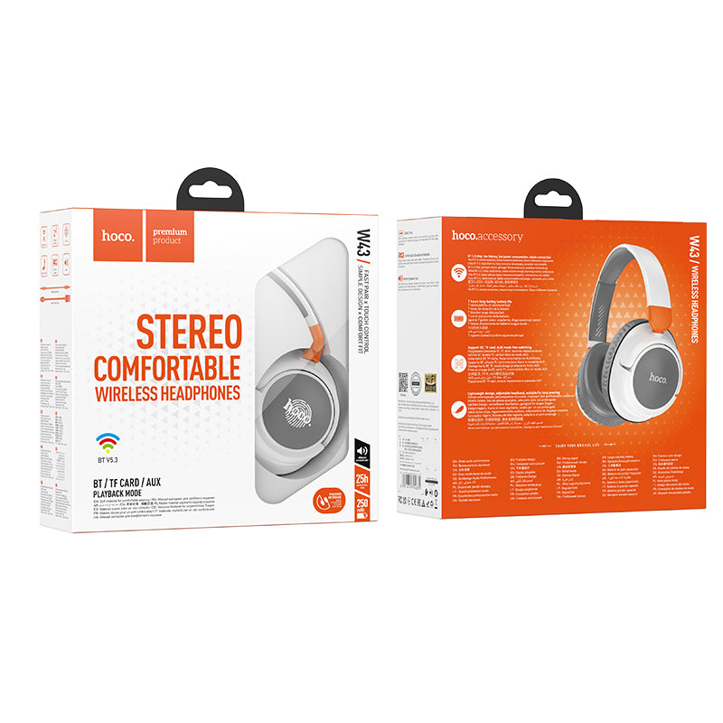 hoco. Wireless Headphones Stereo Comfortable Bluetooth Headset 25hrs W43