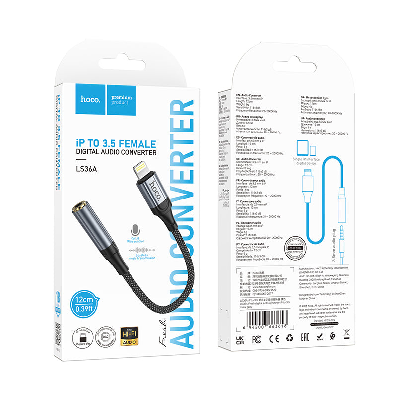 hoco. Lightning to 3.5mm Digital Audio Converter LS36A