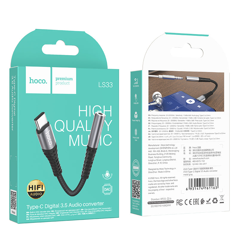 hoco. Type-C to 3.5mm Digital Audio Converter LS33