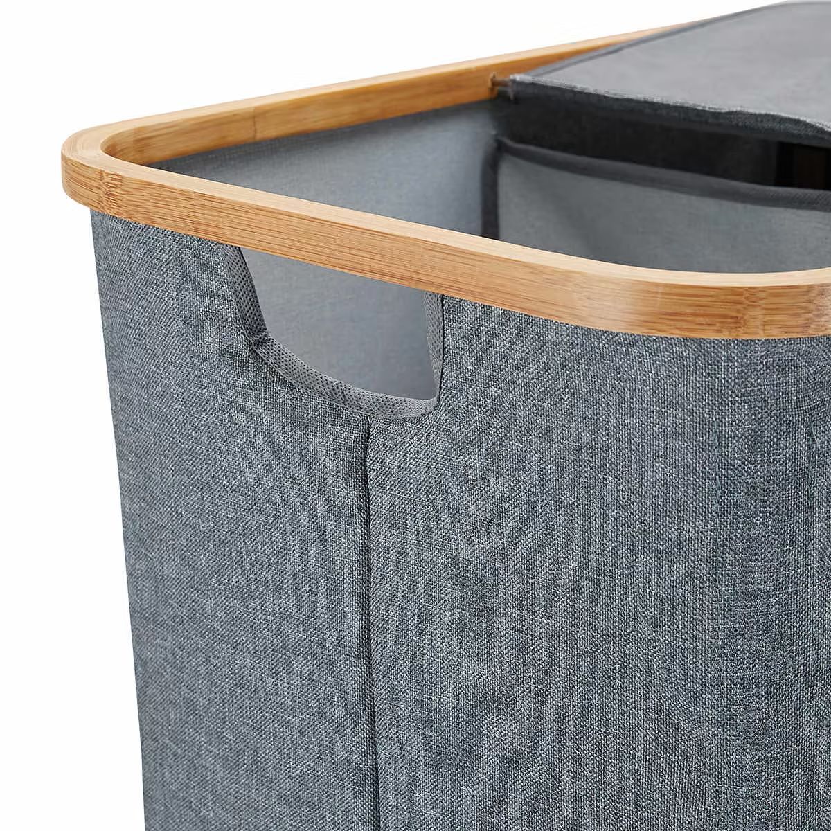 Laundry Basket Hamper with Lid - Black/Grey