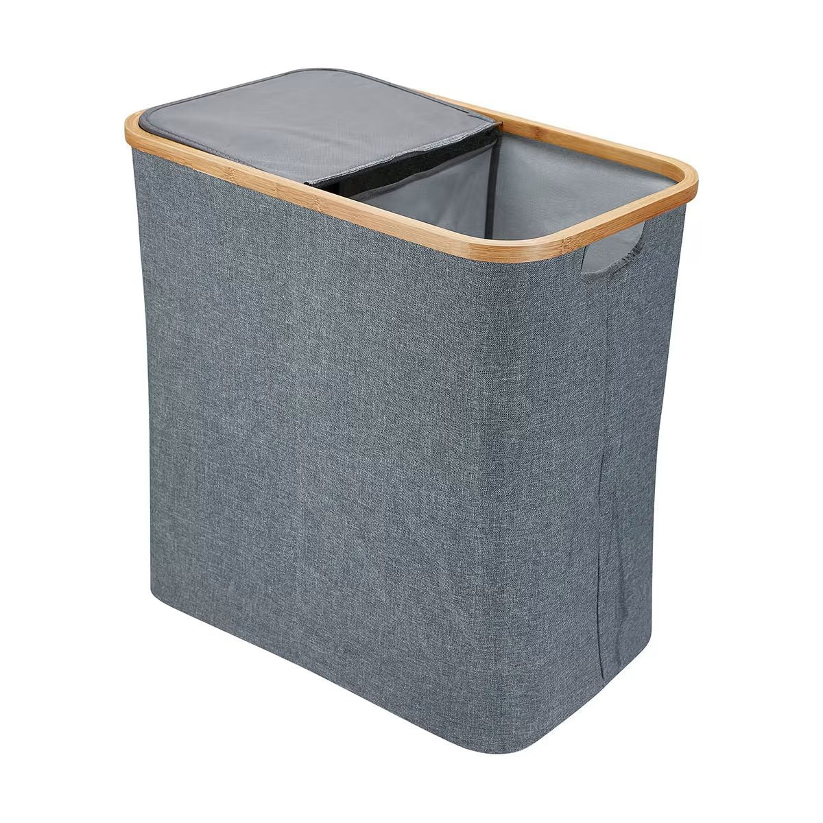 Laundry Basket Hamper with Lid - Black/Grey