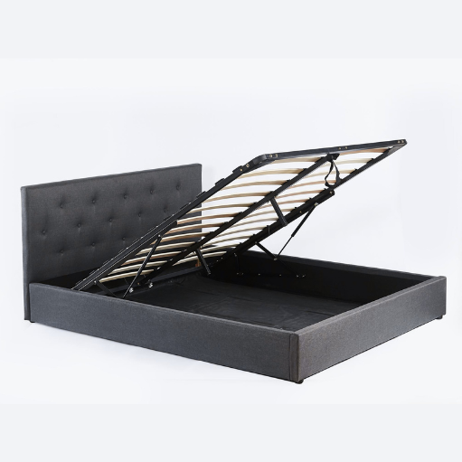 Pilkington Fabric Bed Frame with massive storage Dark Grey Queen