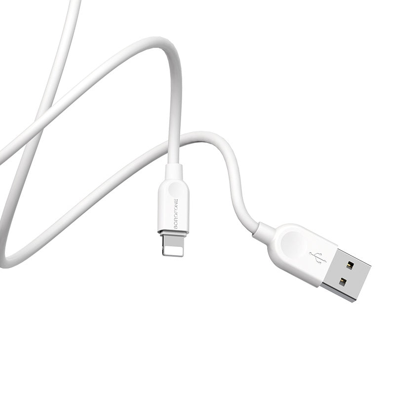Borofone BX14 Lightning Charging Cable - 1m, White