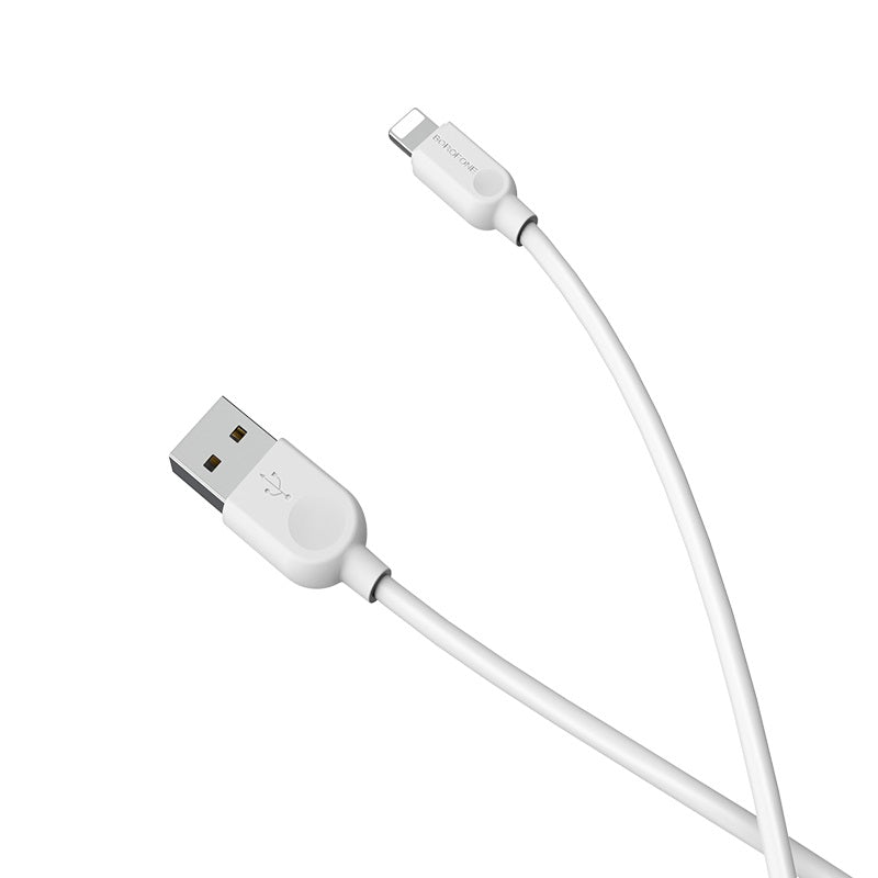 Borofone BX14 Lightning Silicone Charging Cable - 2m, White