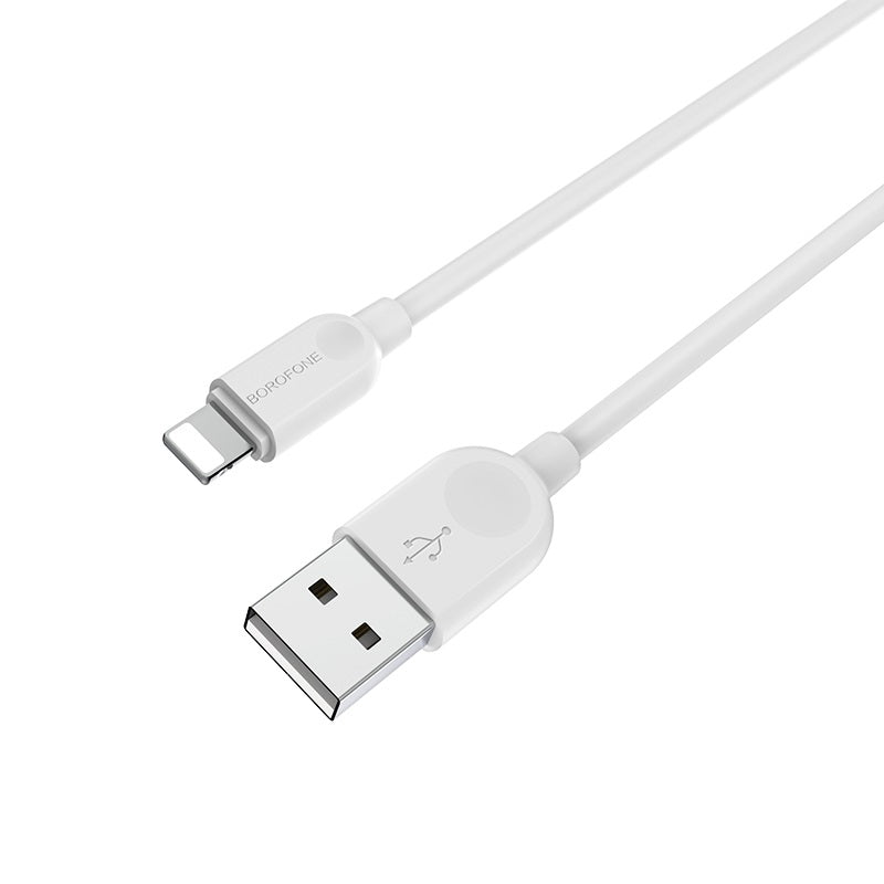 BOROFONE.BX14 iPhone Lightning Silicone Charging Cable White(L=2M)