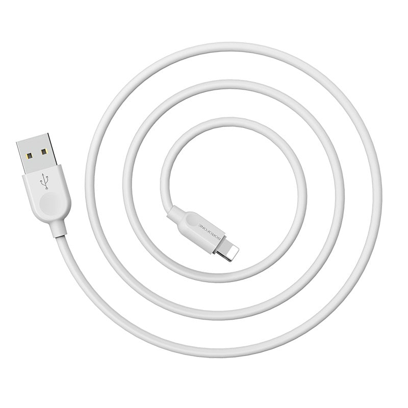 Borofone BX14 Lightning Charging Cable - 1m, White