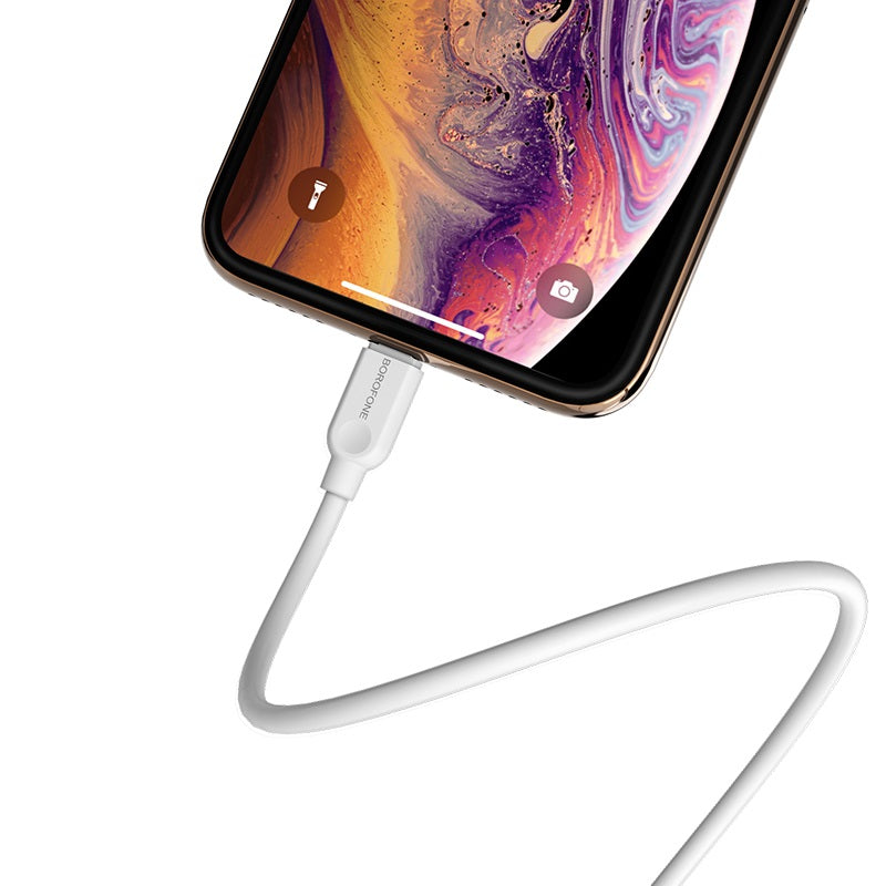 Borofone BX14 Lightning Charging Cable - 1m, White