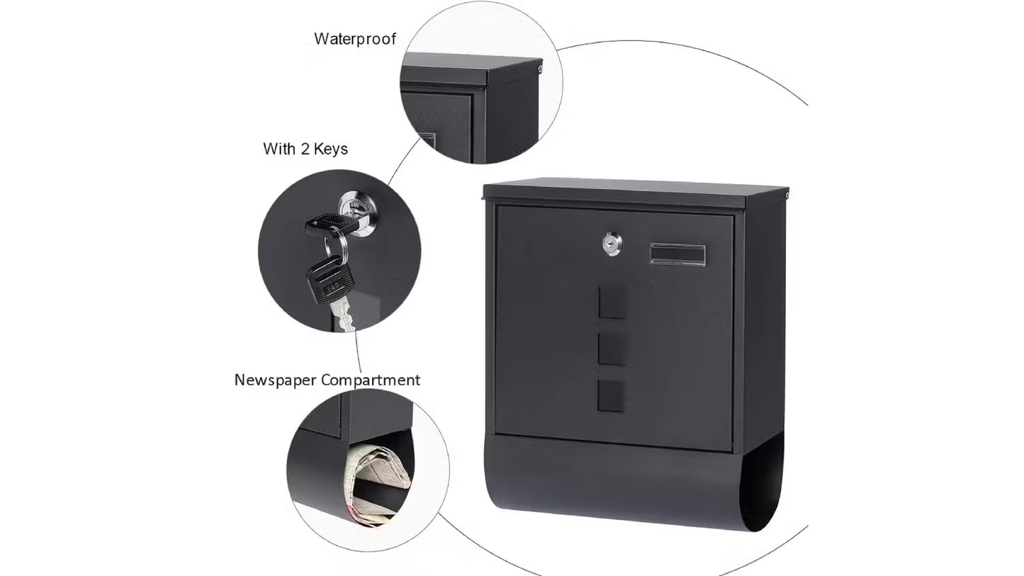 Letterbox Mailbox with Newspaper Holder