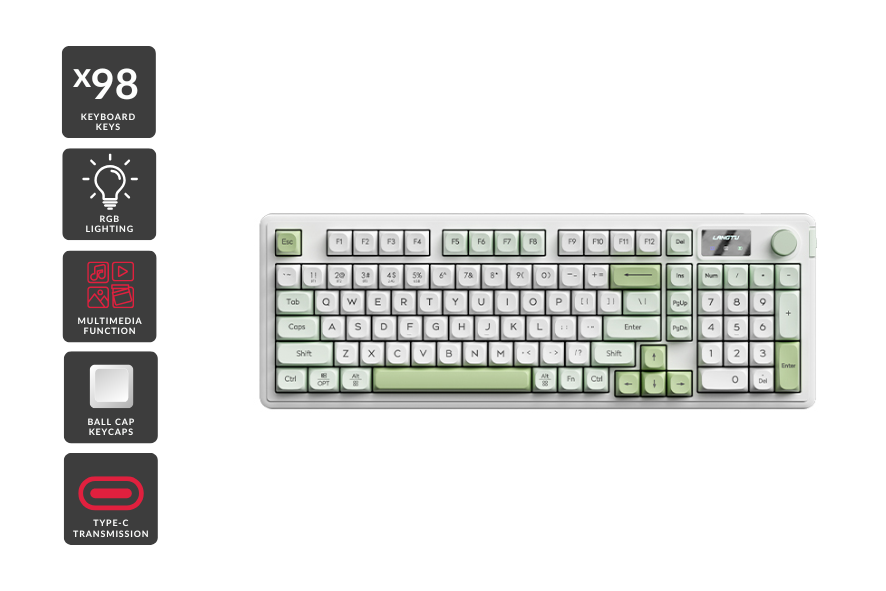 Langtu L98 Wireless RGB Mechanical Style Gaming Keyboard - Green