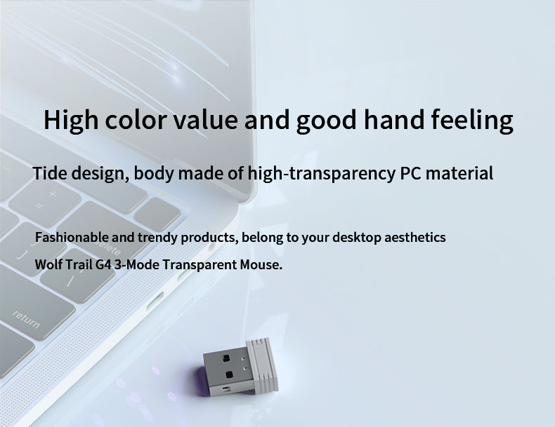 LANGTU G4 Tri-Mode Wired / Wireless Transparent RGB Gaming Mouse