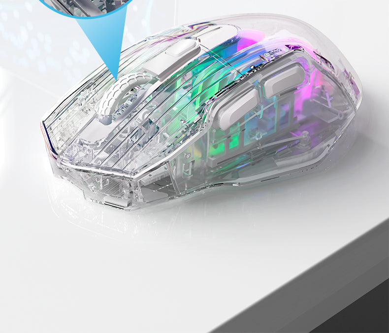 LANGTU G4 Tri-Mode Wired / Wireless Transparent RGB Gaming Mouse
