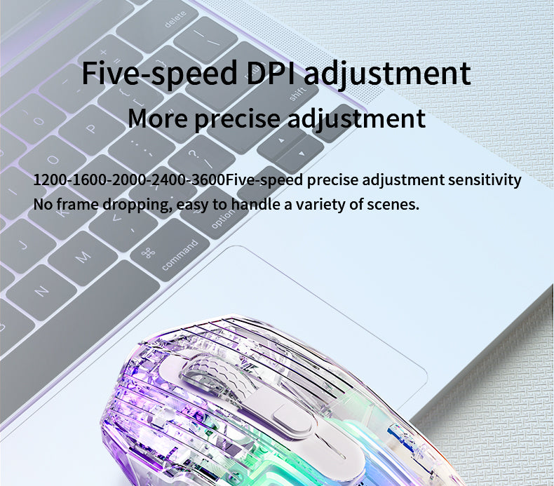 LANGTU G4 Tri-Mode Wired / Wireless Transparent RGB Gaming Mouse