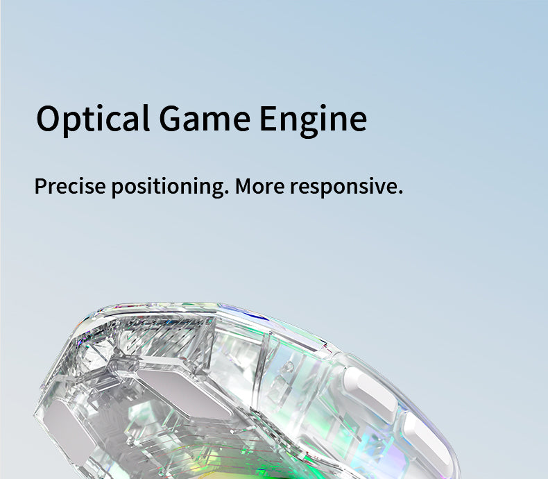 LANGTU G4 Tri-Mode Wired / Wireless Transparent RGB Gaming Mouse