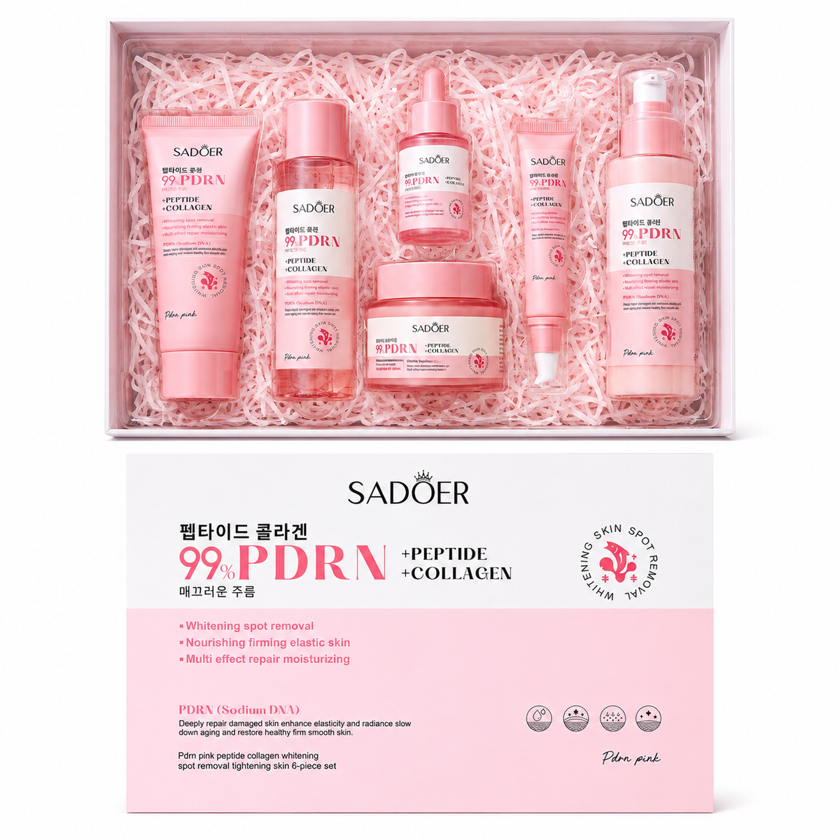 SADOER PDRN + Peptide + Collagen 6-Piece Skincare Set