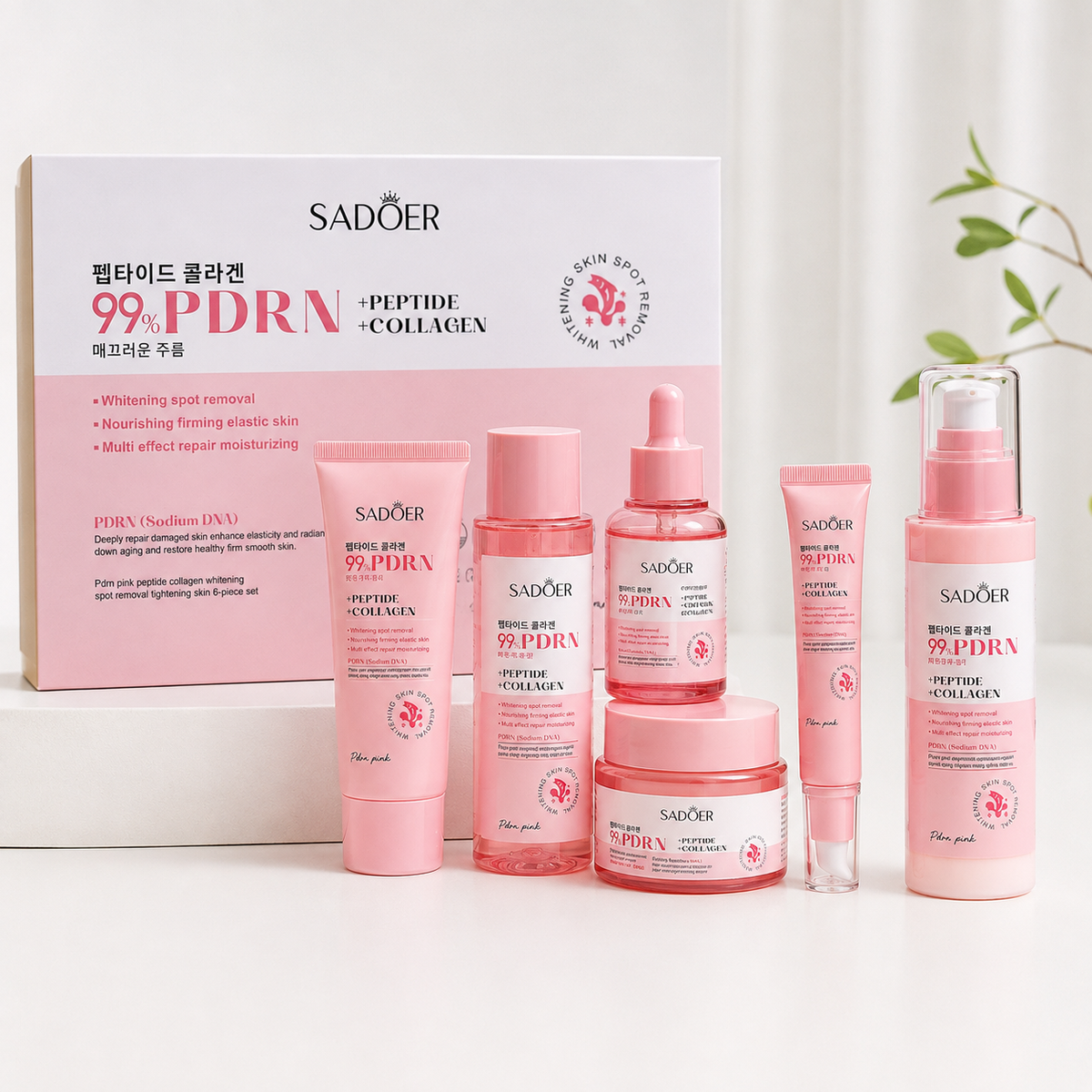 SADOER PDRN + Peptide + Collagen 6-Piece Skincare Set