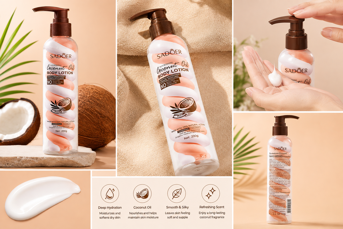 SADOER Nourishing Coconut Oil Body Lotion – 200g