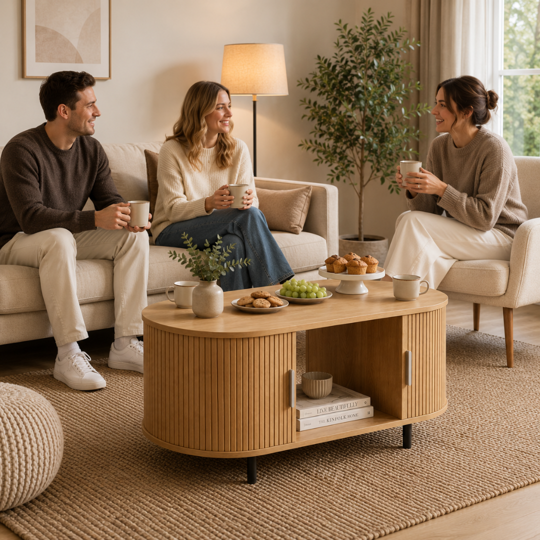 Aurelia Fluted Coffee Table - Oak