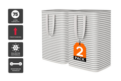 2 Pack 75L Laundry Hamper - Stripe
