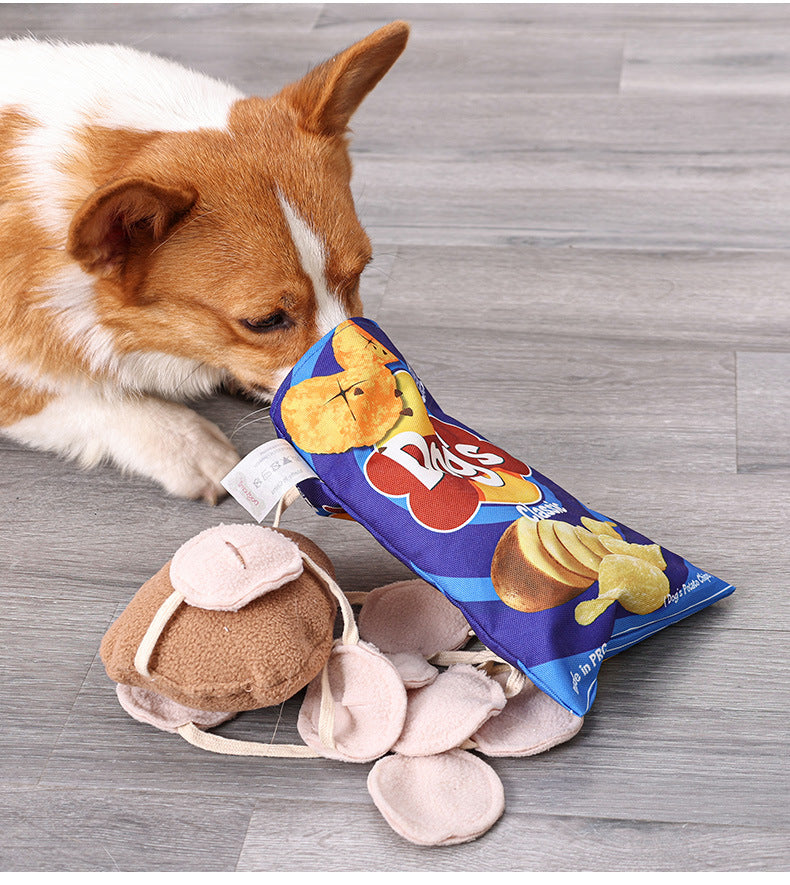 Potato Chip Dog Toys - Green/Blue