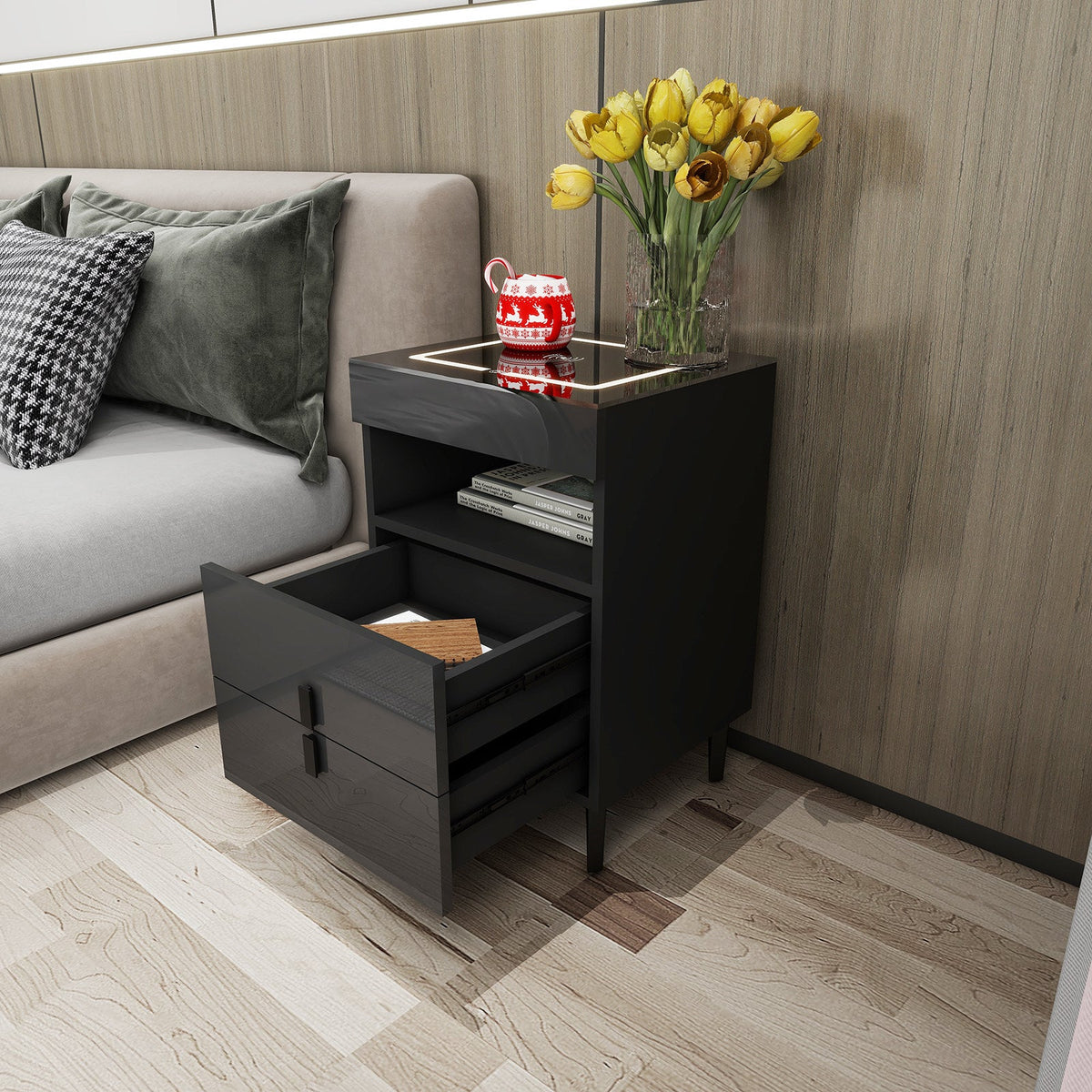 'Nicola' Smart Bedside Table with Intelligent Wireless Charging (USB-C Port DOES NOT WORK!)