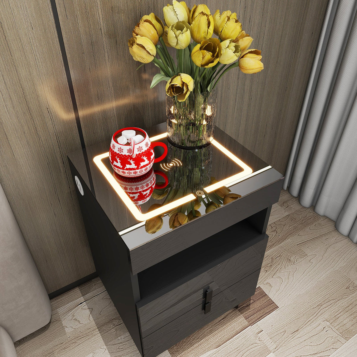 'Nicola' Smart Bedside Table with Intelligent Wireless Charging (USB-C Port DOES NOT WORK!)