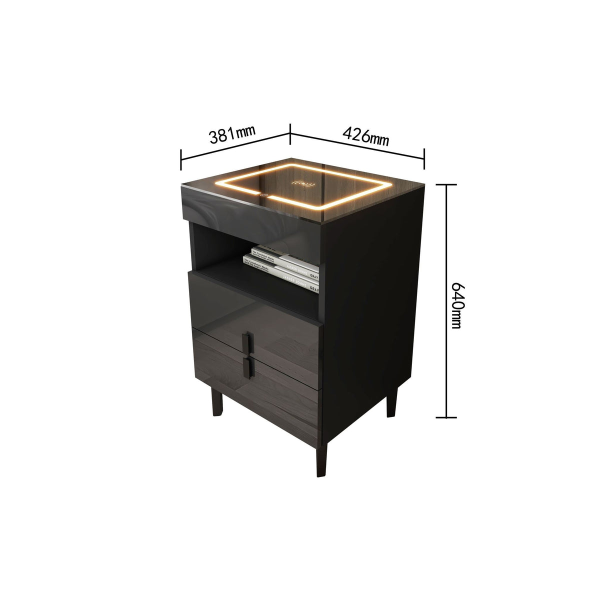 'Nicola' Smart Bedside Table with Intelligent Wireless Charging (USB-C Port DOES NOT WORK!)