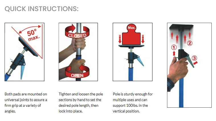 30kg Telescopic Extension Support Pole 500-1100mm