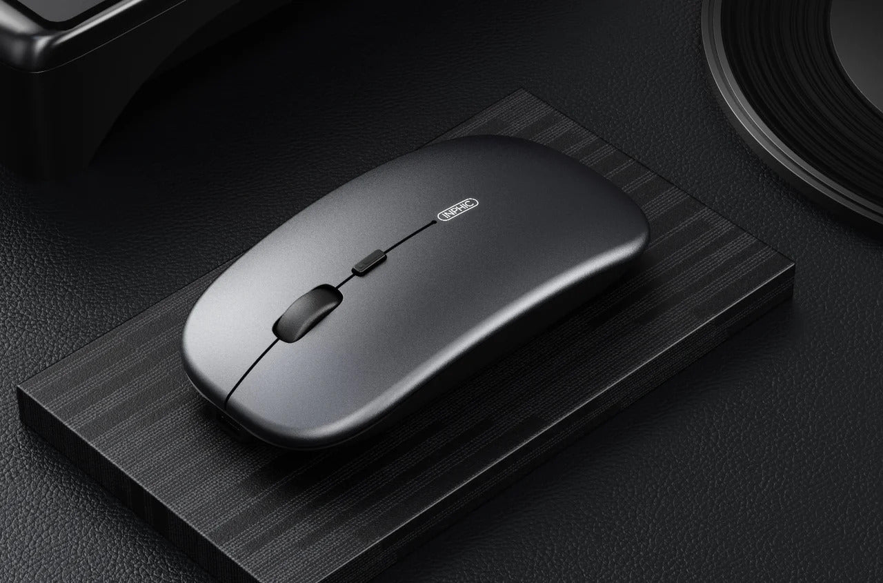 INPHIC Silent Rechargeable Ultra Slim Wireless Mouse 2.4G - Grey