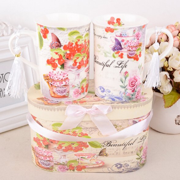 Fancy gift cup set with 2cups