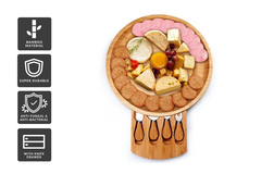 Yael Bamboo Cheese Board with Cheese Knives