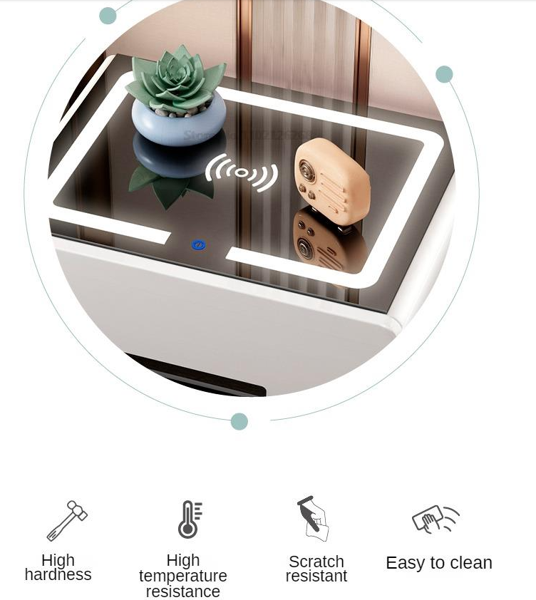 'Nicola' Smart Bedside Table with Intelligent Wireless Charging (USB-C Port DOES NOT WORK!)