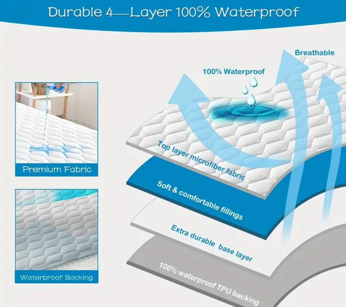 Lux Shield Cotton Waterproof Mattress Protector King size