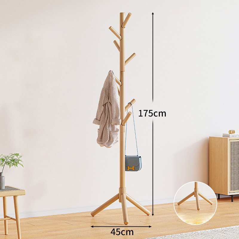 Solid Wood Coat Rack 8 Hook